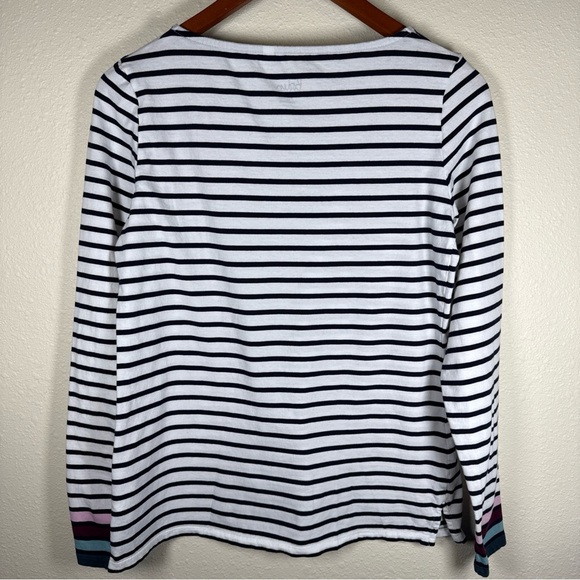 Boden Stripes Ahead Of The Rest Black White Tee Womens 8 - Picture 4 of 7